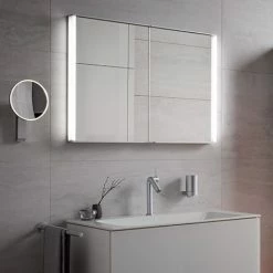 Keuco Royal Match 800mm Semi-Recessed LED Illuminated Mirror Cabinet
