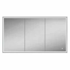 HIB Vanquish 120 Recessed LED Aluminium Mirror Cabinet - 47900