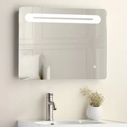 650 x 500mm LED Illuminated Mirror incl. Touch Sensor + Anti-Fog