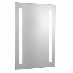 Searchlight Illuminated 2 Light Touch Bathroom Mirror with Shaver Socket - 7450