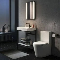 Arezzo Matt Black 500 x 700mm Rectangular LED Illuminated Anti-Fog Bathroom Mirror -Bathroom Mirrors Shop AZ0227MB d3 460