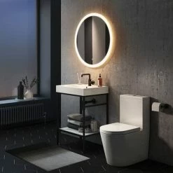 Arezzo 800mm Large Round LED Illuminated Anti-Fog Mirror -Bathroom Mirrors Shop AZ045 d3 460