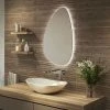 Arezzo 550 x 800mm Teardrop LED Backlit Bathroom Mirror with Anti-Fog -Bathroom Mirrors Shop AZ1703MB P