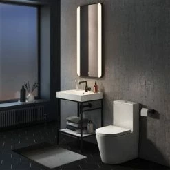 Arezzo Matt Black 600 x 1200mm Rectangular LED Illuminated Anti-Fog Bathroom Mirror -Bathroom Mirrors Shop AZ2212MB nd3 460
