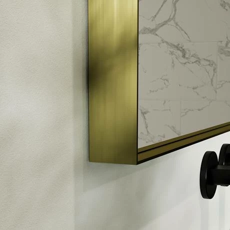 Arezzo Brushed Brass 600 x 800mm Rectangular Mirror 5 Arezzo Brushed Brass 600 x 800mm Rectangular Mirror - Image 3