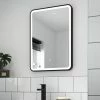 Arezzo Matt Black 500 x 700 LED Illuminated Border Mirror incl. Touch Sensor + Anti-Fog -Bathroom Mirrors Shop AZ701 p