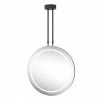 Arezzo Matt Black 600mm Hanging LED Illuminated Bathroom Mirror with Infrared Sensor & Anti-Fog -Bathroom Mirrors Shop AZ9203MB P