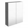 Arezzo 600 Matt Grey 2-Door Mirror Cabinet -Bathroom Mirrors Shop AZG62MC PROD