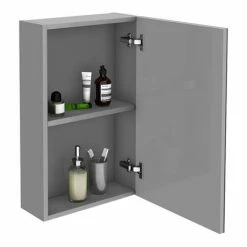 Brooklyn 450mm Grey Mist Bathroom Mirror Unit -Bathroom Mirrors Shop B45MGM d2 460