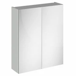 Brooklyn 600mm Grey Mist Bathroom Mirror Cabinet - 2 Door