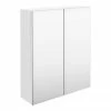 Brooklyn 600mm Gloss White Bathroom Mirror Cabinet - 2 Door -Bathroom Mirrors Shop B6GWM p
