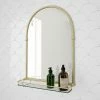 Chatsworth Traditional 700 x 490mm Arched Mirror with Glass Shelf - Brushed Brass -Bathroom Mirrors Shop CHTBBMS prod1