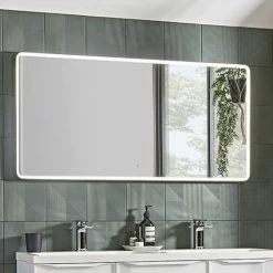 Roper Rhodes Frame 1200mm LED Illuminated Rectangular Mirror - Grey - FR120SG -Bathroom Mirrors Shop FR120SW D1 460 1
