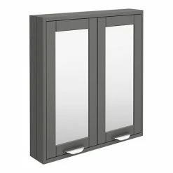 Keswick Grey 600mm Traditional Wall Hung 2 Door Mirror Cabinet