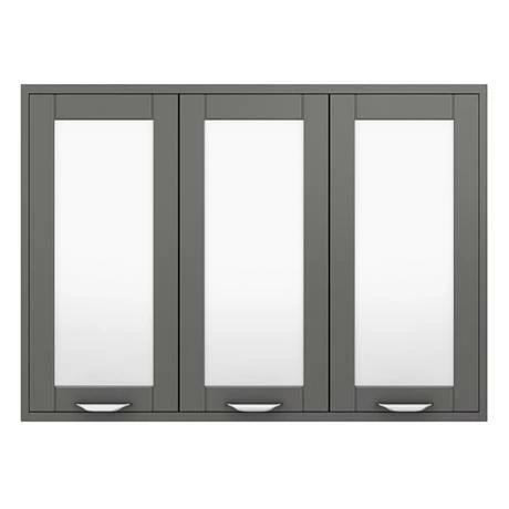 Keswick Grey 900mm Traditional Wall Hung 3 Door Mirror Cabinet 5 Keswick Grey 900mm Traditional Wall Hung 3 Door Mirror Cabinet - Image 3