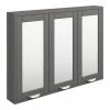 Keswick Grey 900mm Traditional Wall Hung 3 Door Mirror Cabinet -Bathroom Mirrors Shop KES GRY 3DM p