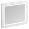 Burlington Framed 90 Mirror with LED Illumination - Matt White -Bathroom Mirrors Shop M9MW P