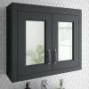 Chatsworth 690mm Graphite 2-Door Mirror Cabinet -Bathroom Mirrors Shop MCABBLK n prod