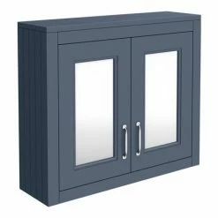 Chatsworth 690mm Blue 2-Door Mirror Cabinet -Bathroom Mirrors Shop MCABBLU n d3 460
