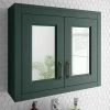 Chatsworth 690mm Green 2-Door Mirror Cabinet 2 Chatsworth 690mm Green 2-Door Mirror Cabinet -Bathroom Mirrors Shop MCABGRN n p