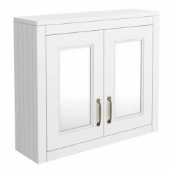 Chatsworth 690mm White 2-Door Mirror Cabinet -Bathroom Mirrors Shop MCABWHT d2 460