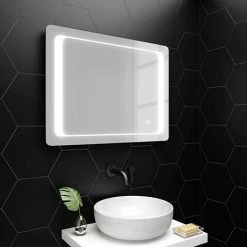 Toreno 800x600mm LED Illuminated Bathroom Mirror inc. Anti-Fog & Touch Sensor - MIR019