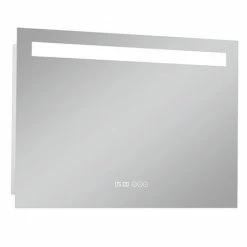 Toreno 800x600mm LED Illuminated Mirror incl. Anti-Fog, Digital Clock & Touch Sensor - MIR042