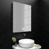 Toreno 600x800mm LED Bathroom Mirror incl. Digital Clock, Anti-Fog & Shaving Socket