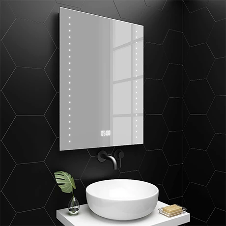 Toreno 600x800mm LED Bathroom Mirror incl. Digital Clock, Anti-Fog & Shaving Socket 3 Toreno 600x800mm LED Bathroom Mirror incl. Digital Clock, Anti-Fog & Shaving Socket
