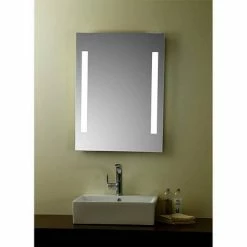 Croydex Henbury Hang N Lock Illuminated Mirror with Demister Pad 700 x 500mm - MM720300E -Bathroom Mirrors Shop MM720300E D1 460