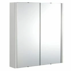 Toreno Light Grey 600mm 2-Door Mirror Cabinet