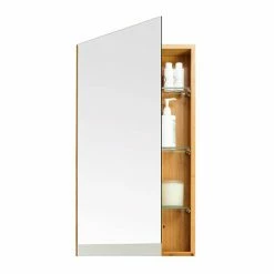 700mm Slimline Mirror Cabinet Bamboo