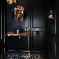 Venice Black Frame 750mm Round Mirror -Bathroom Mirrors Shop VENBF75 D1 460 1