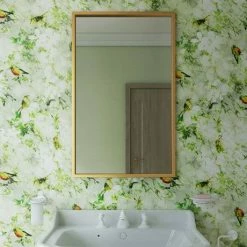 Venice Brushed Brass 400 x 700mm Rectangular Mirror -Bathroom Mirrors Shop VENR4070BRA D2 460