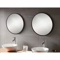 Venice Black 600mm Round Mirror -Bathroom Mirrors Shop VENR60BLK D2 460