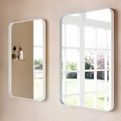 Venice White Frame 500 x 750mm Rectangular Mirror -Bathroom Mirrors Shop VENWF5075 D2 460