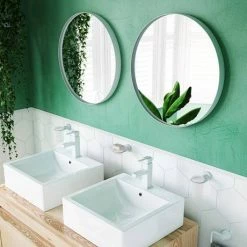Venice White Frame 600mm Round Mirror 6 Venice White Frame 600mm Round Mirror -Bathroom Mirrors Shop VENWF60 D1 460 1