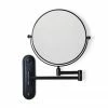 Venice Matt Black 5x Magnifying Cosmetic Mirror with Curved Wall Plate -Bathroom Mirrors Shop VNCMCUMB P