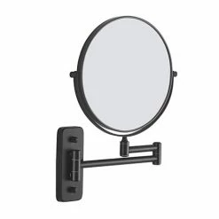 Venice Matt Black 5x Magnifying Cosmetic Mirror with Square Wall Plate
