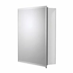 Croydex Winster Single Door Aluminium Mirror Cabinet with FlexiFix - WC101169