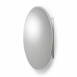 Croydex Orwell Single Door Oval Mirror Cabinet with FlexiFix - WC101569