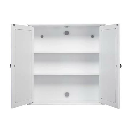 Croydex Ashby White Wooden Double Door Mirror Cabinet with FlexiFix - WC280022 6 Croydex Ashby White Wooden Double Door Mirror Cabinet with FlexiFix - WC280022 - Image 4