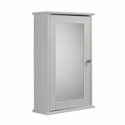 Croydex Malton Wooden Single Door White Bathroom Mirror Cabinet with FlexiFix - WC280122