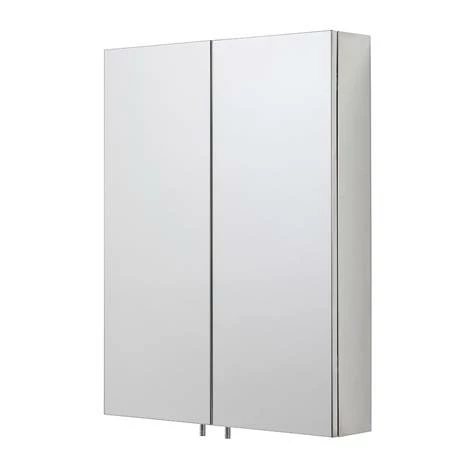 Croydex Anton Double Door Stainless Steel Mirrored Bathroom Cabinet - WC756105 4 Croydex Anton Double Door Stainless Steel Mirrored Bathroom Cabinet - WC756105 - Image 2