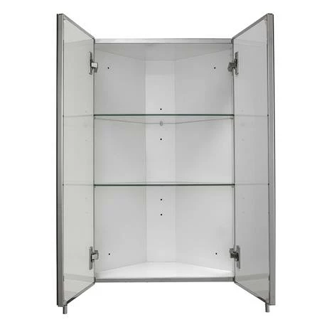 Croydex Avisio Double Door Stainless Steel Corner Mirror Cabinet - WC766105 4 Croydex Avisio Double Door Stainless Steel Corner Mirror Cabinet - WC766105 - Image 2