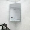 Croydex Avisio Double Door Stainless Steel Corner Mirror Cabinet - WC766105