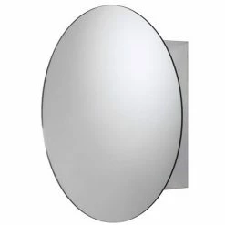 Croydex Severn Circular Door Mirror Cabinet - Stainless Steel - WC836005 -Bathroom Mirrors Shop WC836005 ai3 460