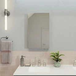 Croydex Dawley White Steel Single Door Mirror Cabinet with FlexiFix - WC930022