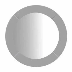 Imperial Annabel Grey Ecru Luxury Round Wooden Frame Mirror