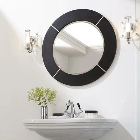 Imperial Annabel Wenge Luxury Round Wooden Frame Mirror 4 Imperial Annabel Wenge Luxury Round Wooden Frame Mirror - Image 2